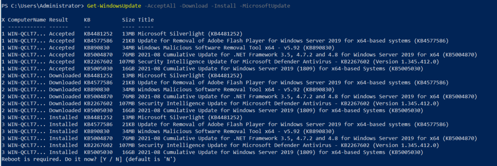 Update Windows with PowerShell – Wiki ICT